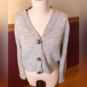 H&M knitted grey cardigan - small